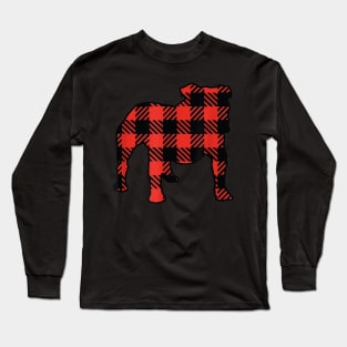 Bulldog Buffalo Plaid Long Sleeve T-Shirt